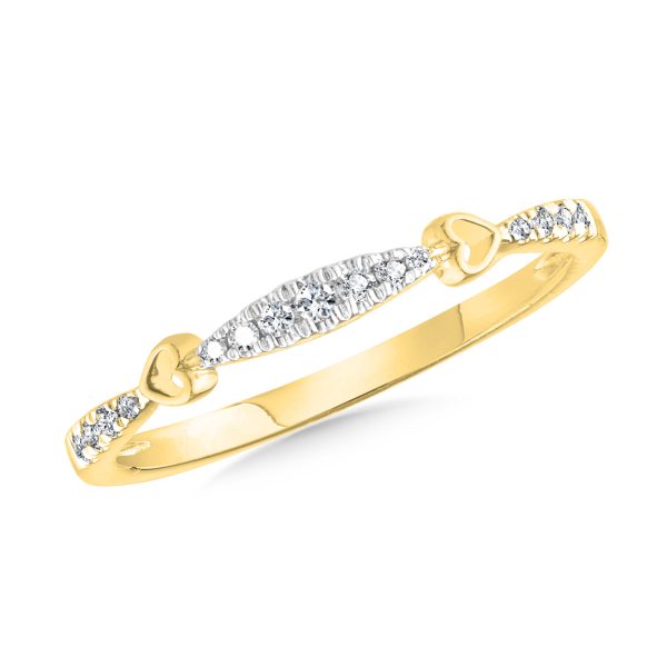 10KT YG DIAMOND STACKABLE RING