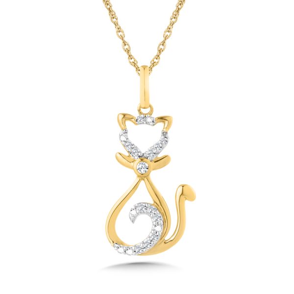 Gold & Diamond Cat Pendant